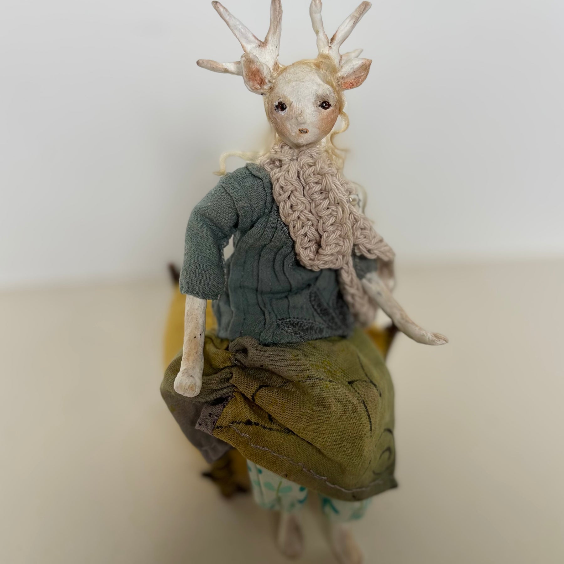 Art doll deer girl woodland creature collectable