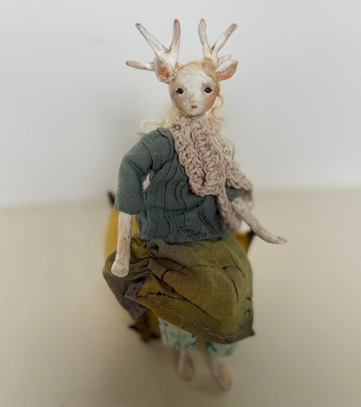 Art doll deer girl woodland creature collectable