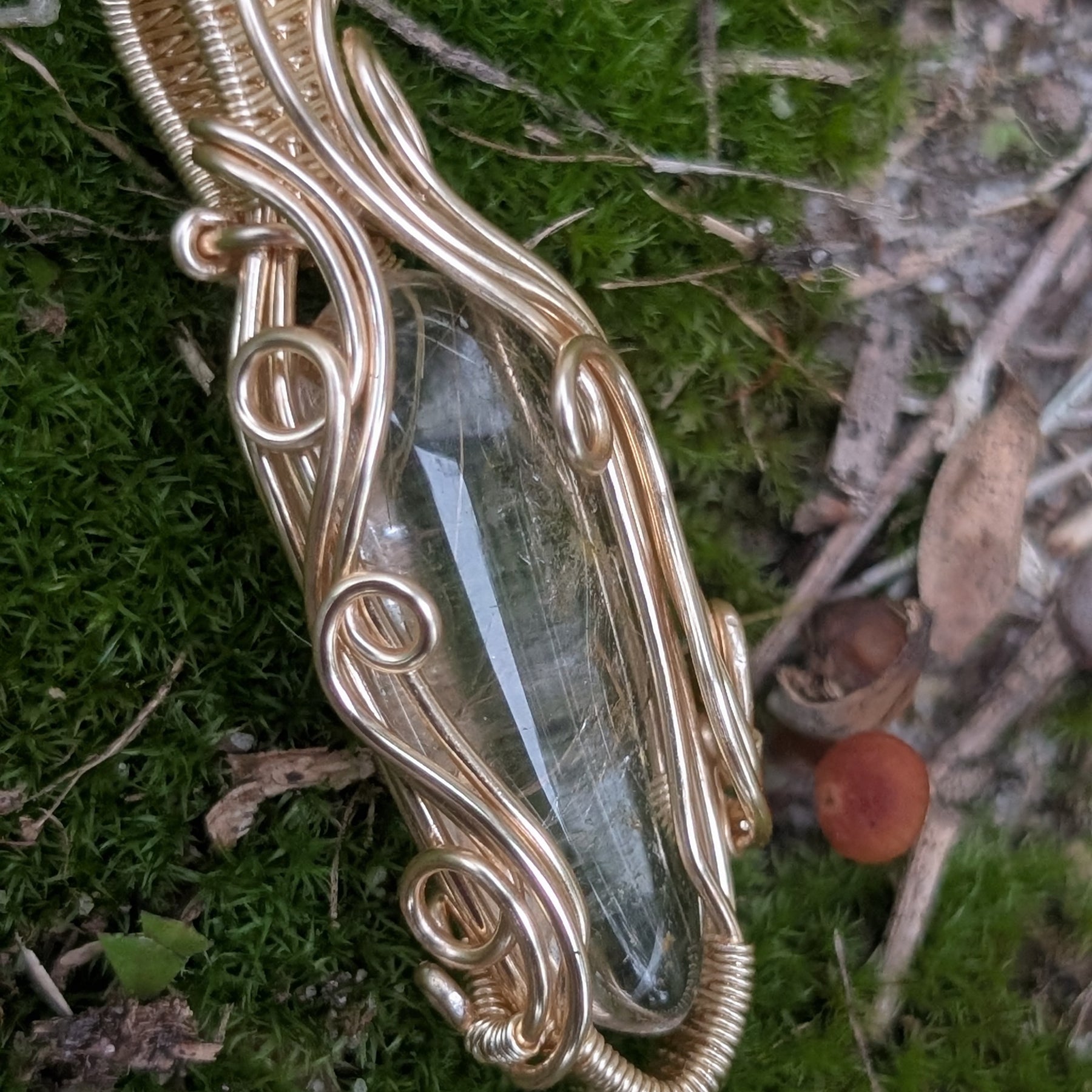 Angelica - Golden Rutile Quartz in Golden Coloured Copper