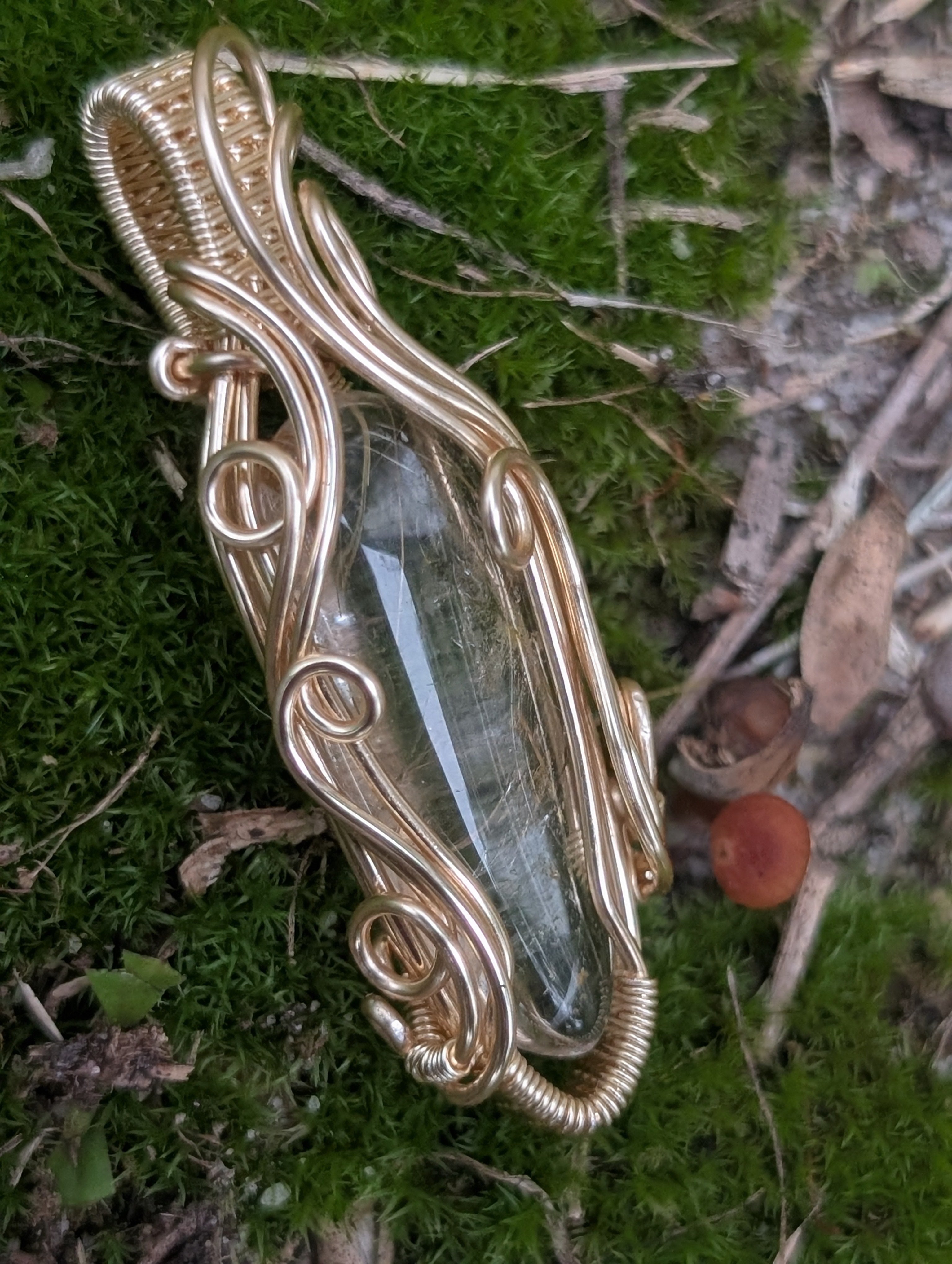 Angelica - Golden Rutile Quartz in Golden Coloured Copper