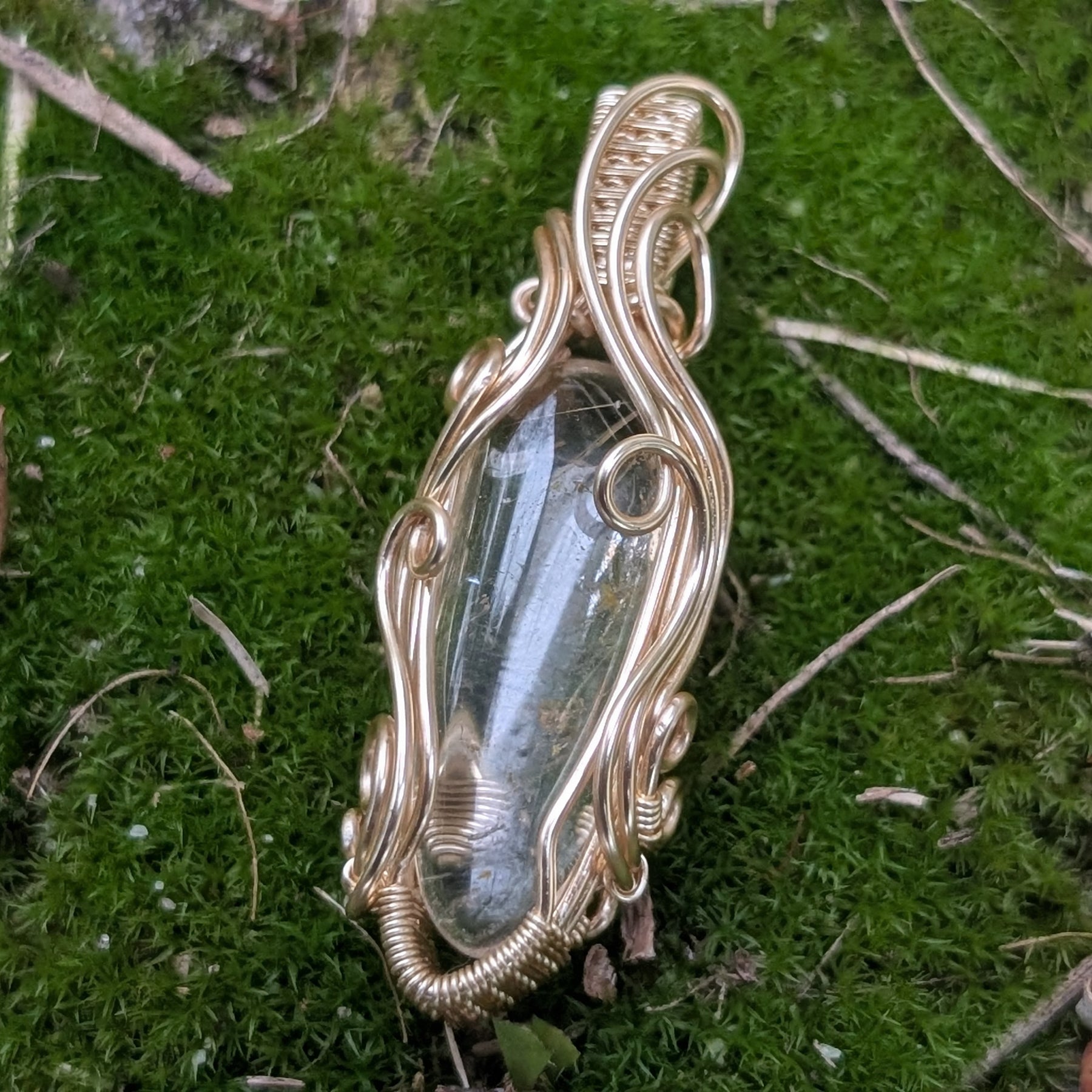 Angelica - Golden Rutile Quartz in Golden Coloured Copper