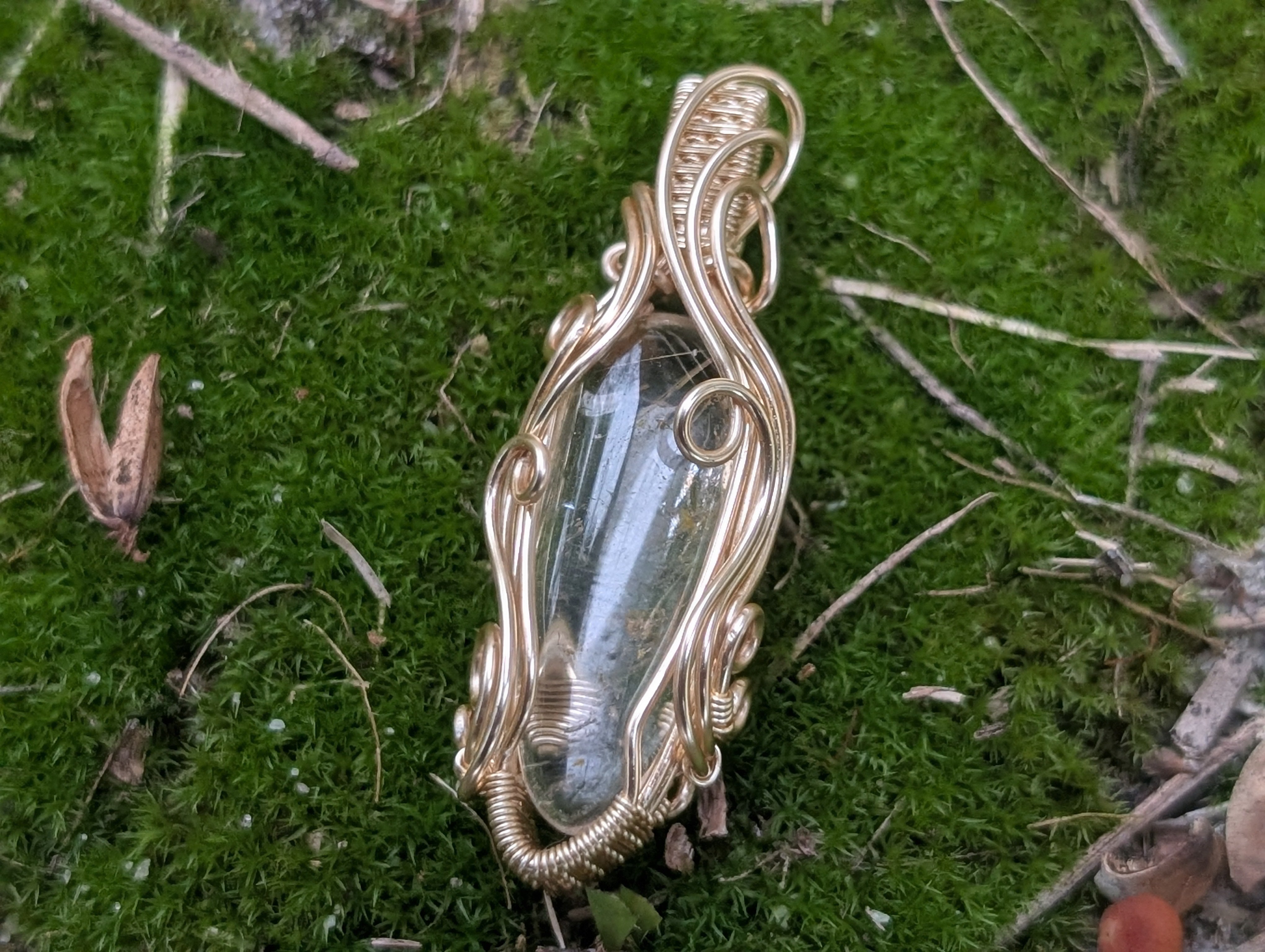 Angelica - Golden Rutile Quartz in Golden Coloured Copper