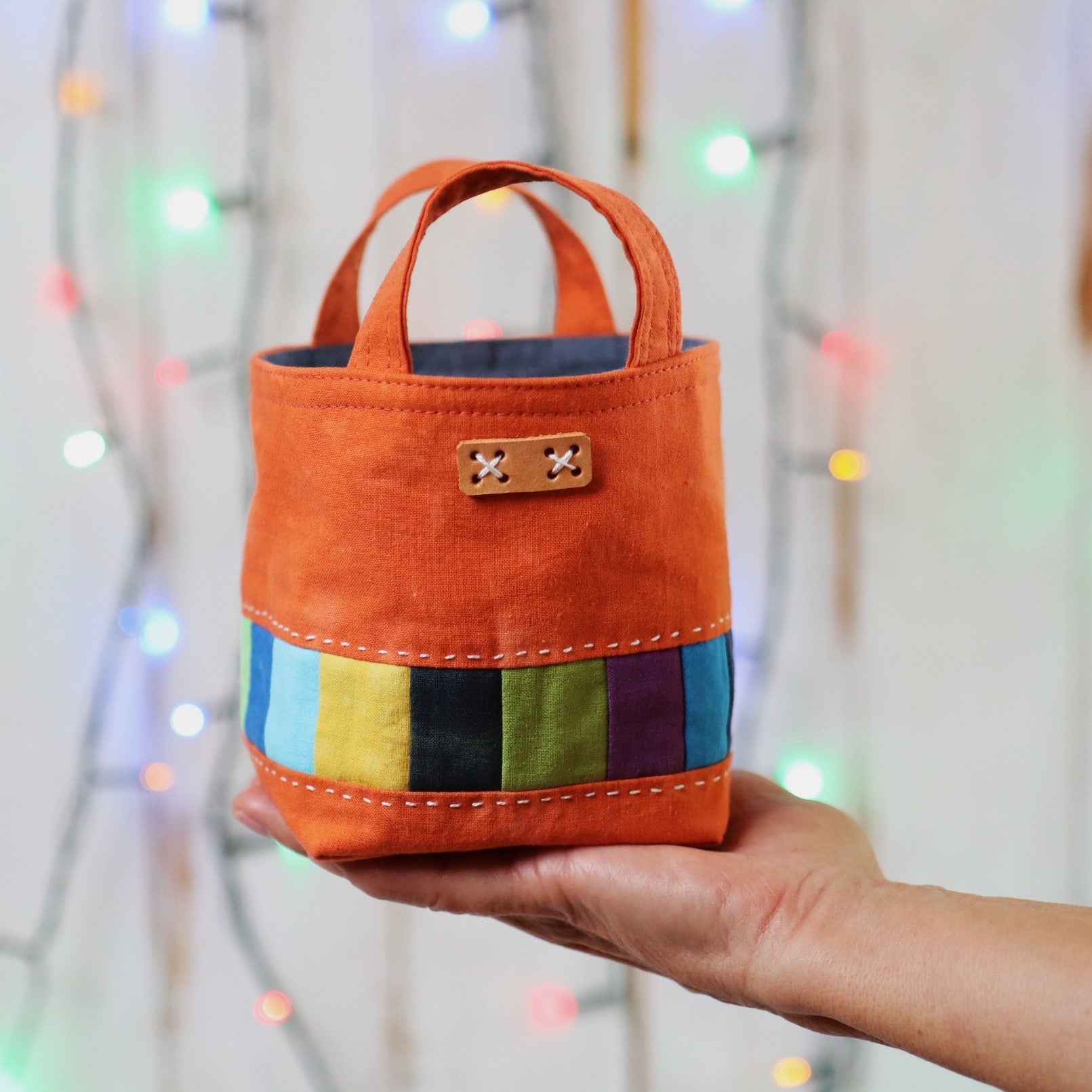Hand Dyed Fabric Basket, Desk Tidy, Plant Cosy