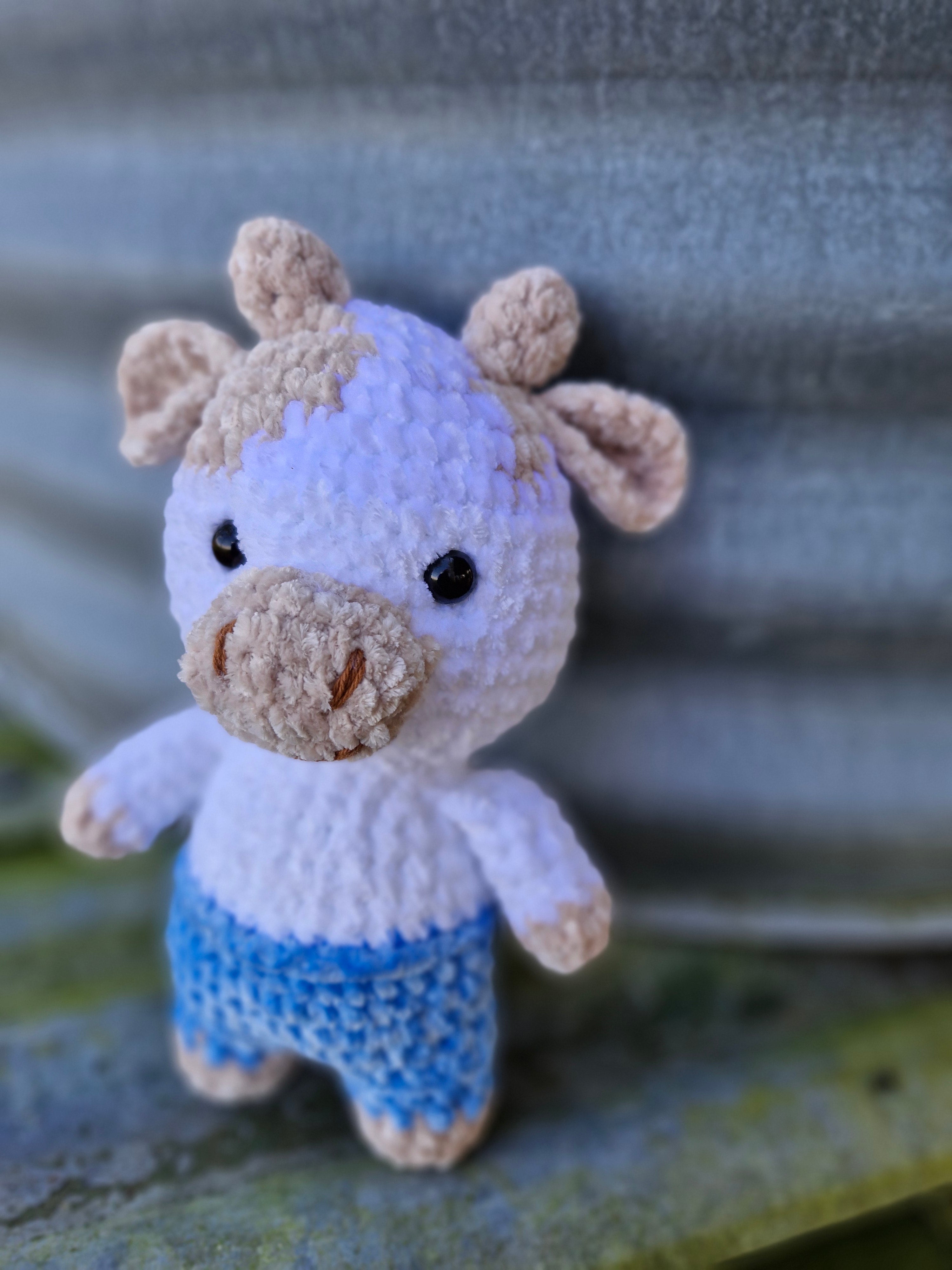 Chubby Hand Crochet Cow / Bull in shorts