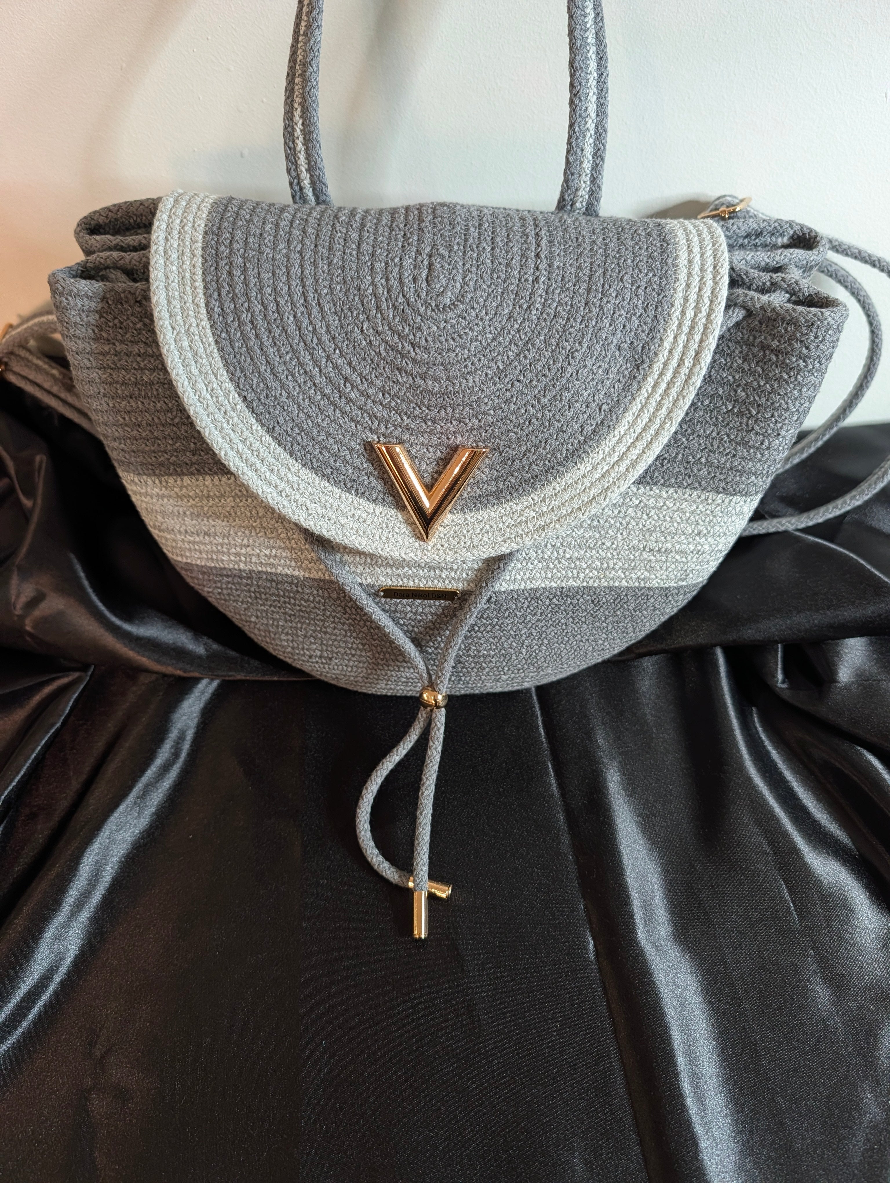 Velvet Medium Handmade Cotton Cord Shoulder Bag