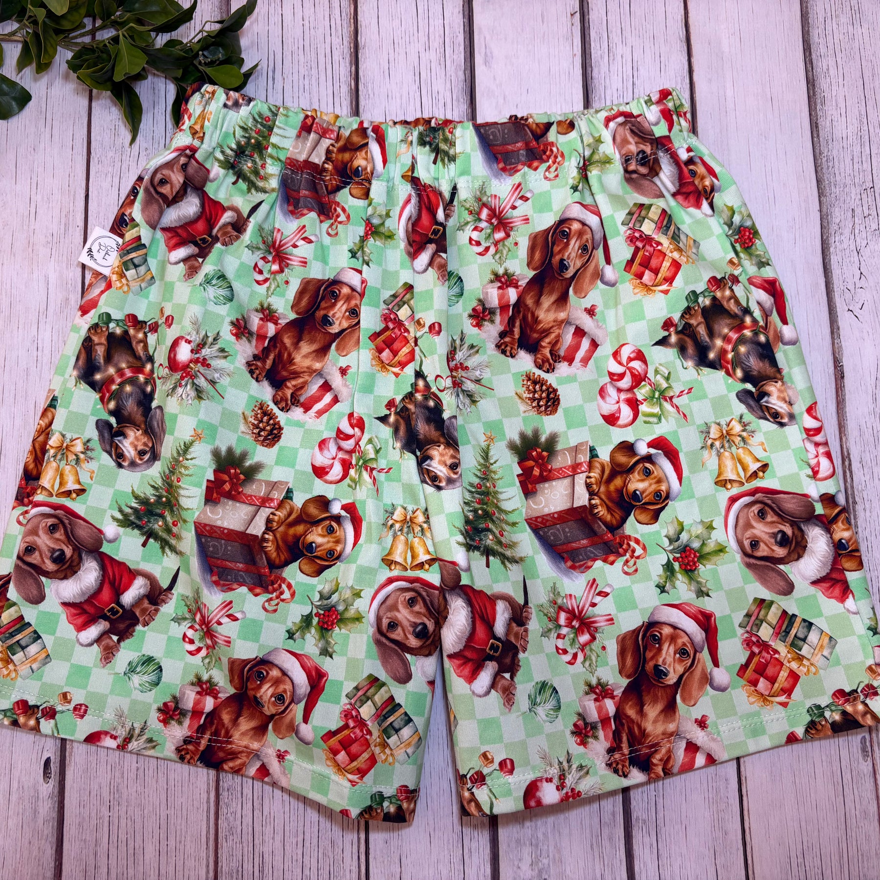 Kid's Christmas Dachshund Shorts-Size 8