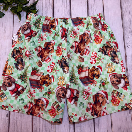 Kid's Christmas Dachshund Shorts-Size 8