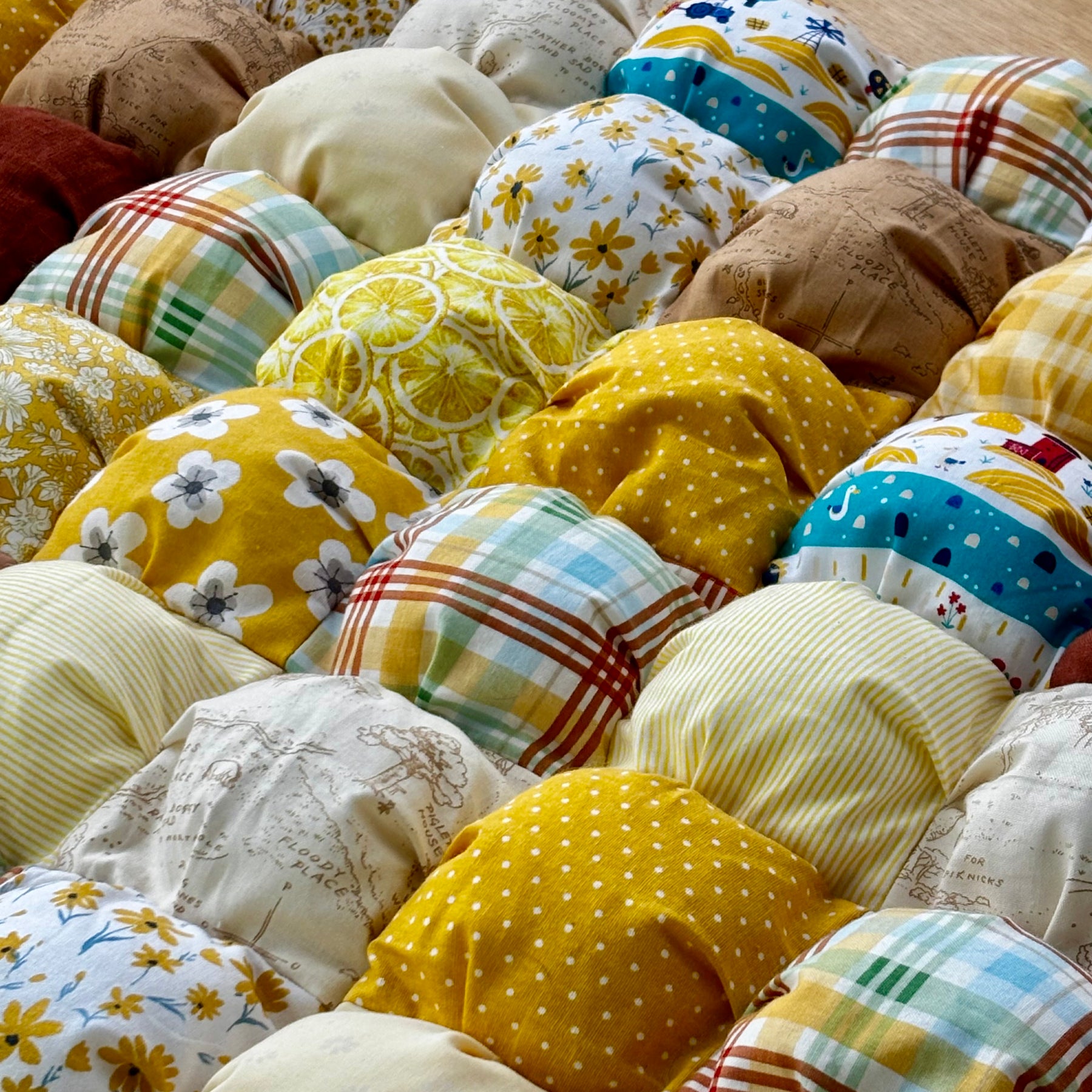 Handmade Puff Quilt Play Mat | Soft Cotton Baby Play Mat
