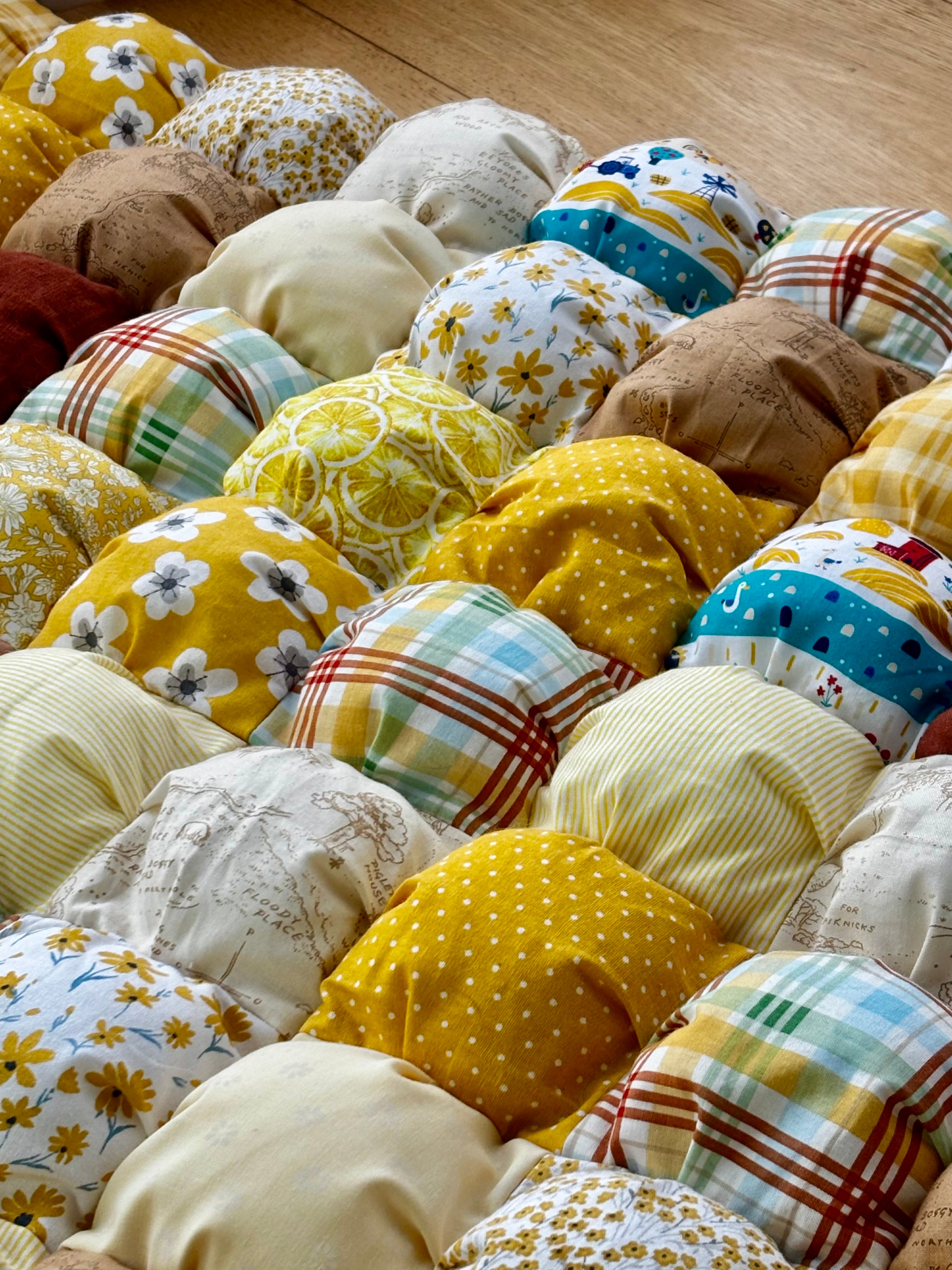 Handmade Puff Quilt Play Mat | Soft Cotton Baby Play Mat