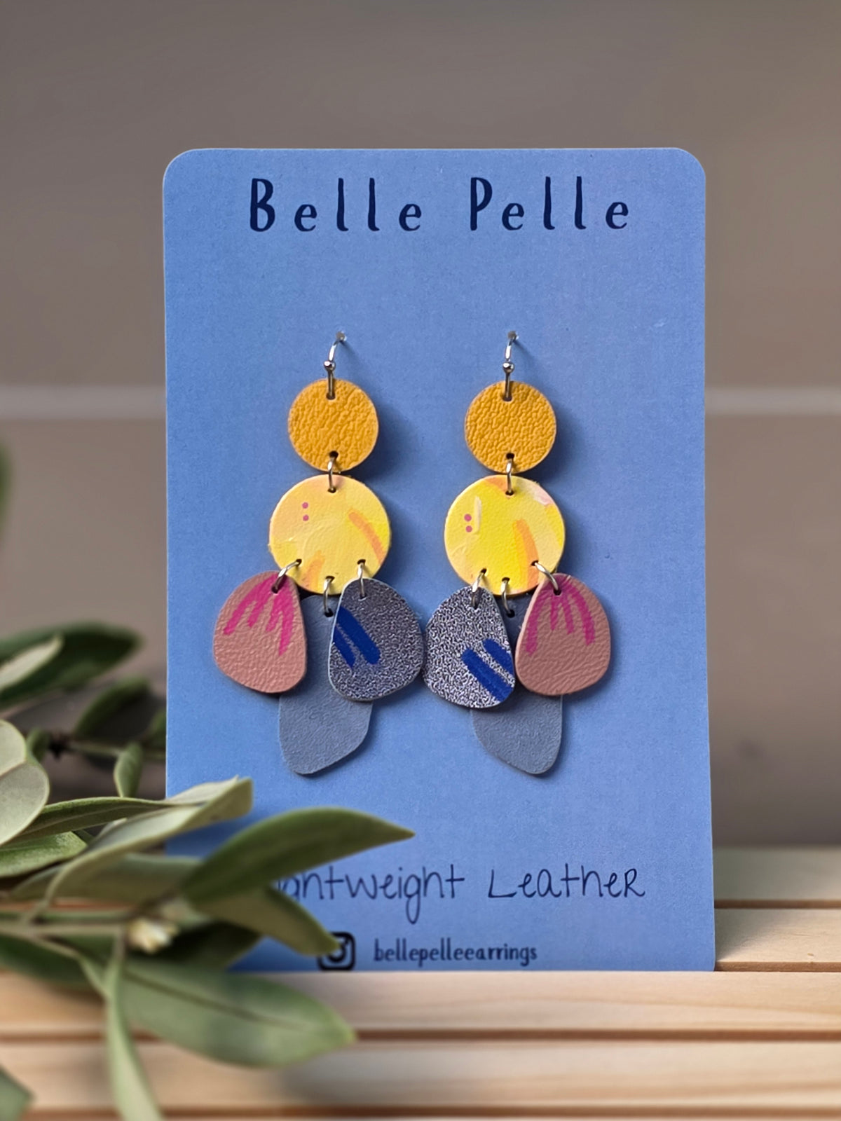Audace Musa Leather Earrings - Sunset Ochre