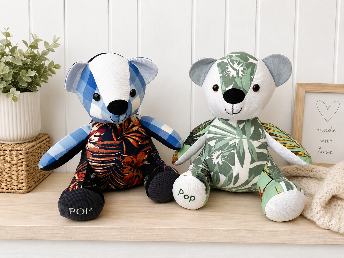 Custom Memory Bear – Made from Your Loved Ones Clothes | Keepsake Teddy Bear | Remberence Teddy Bear
