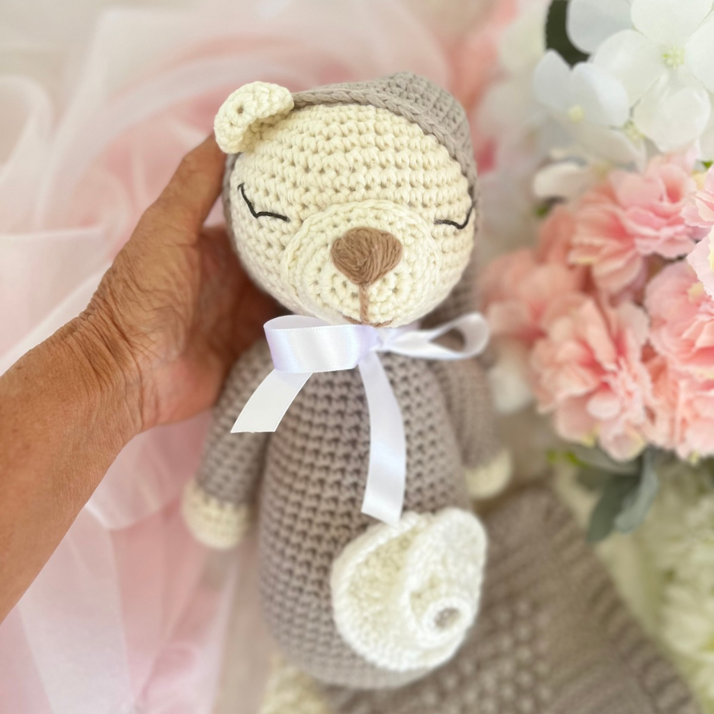 Handmade Crochet Teddy Bear Gift Set - Crochet Baby Gift Pack