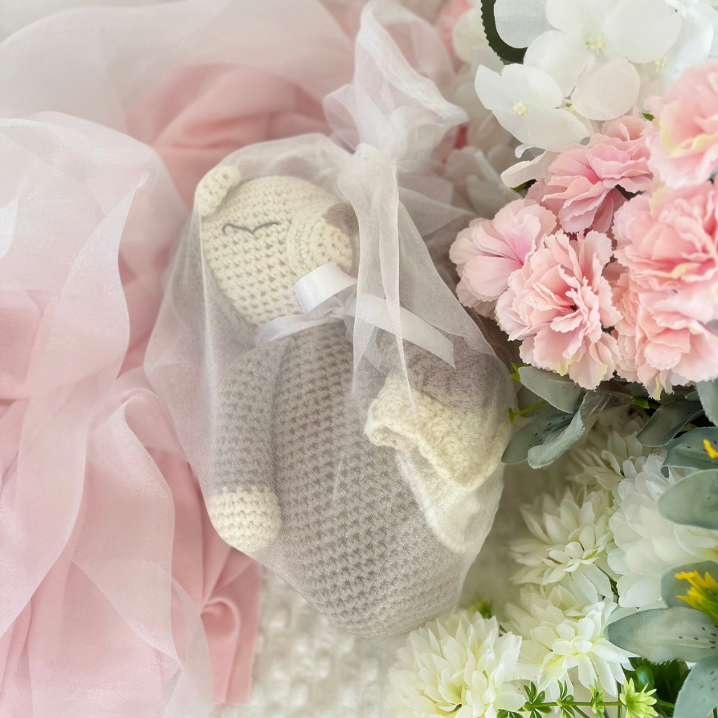 Handmade Crochet Teddy Bear Gift Set - Crochet Baby Gift Pack
