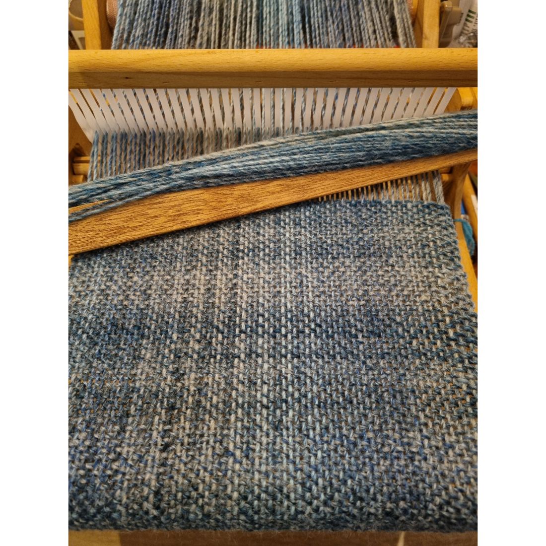 Blue acrylic handwoven scarf