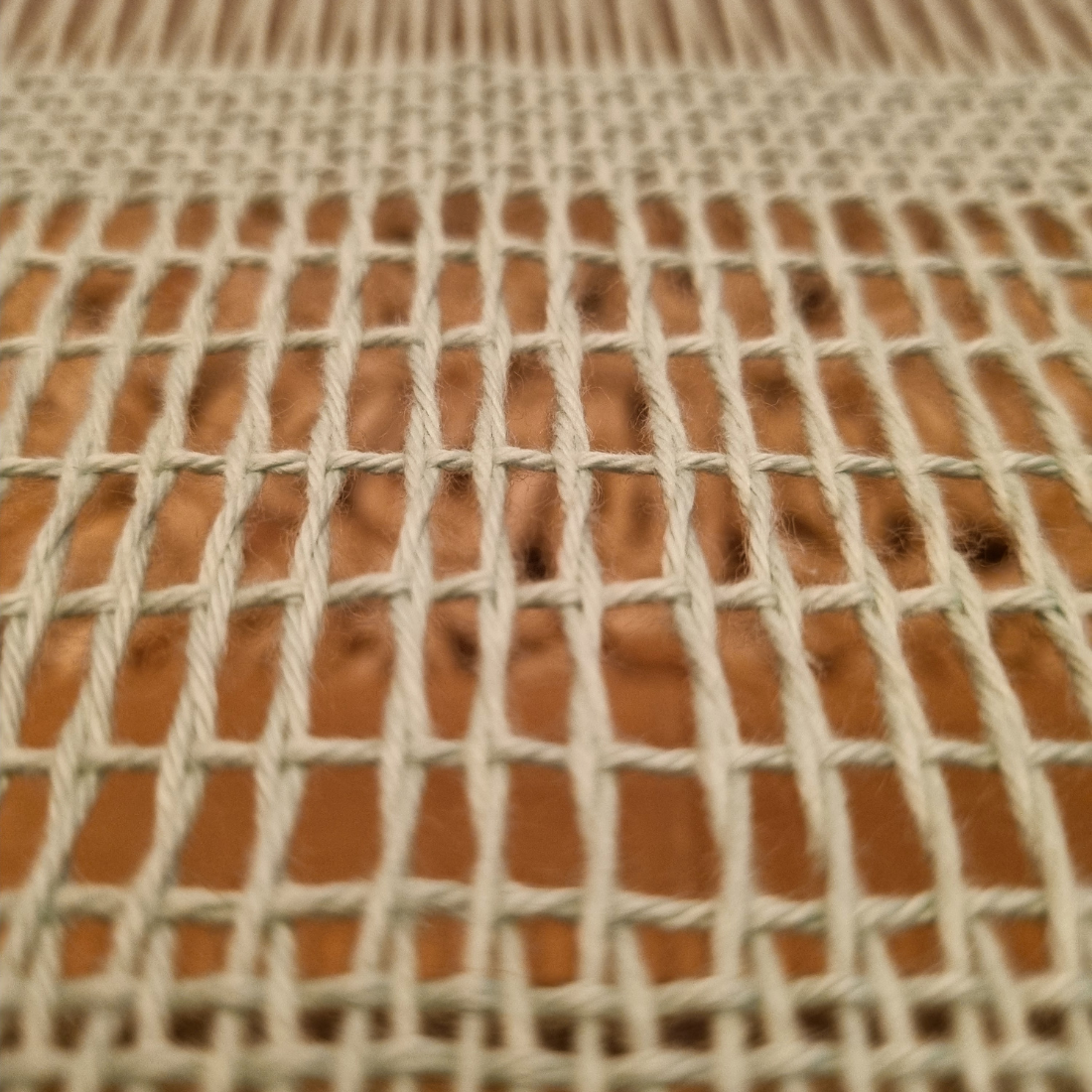 'Beyond the plain weave' collection green cotton scarf