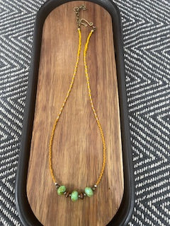 Brown & Green Bead Necklace