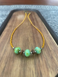 Brown & Green Bead Necklace