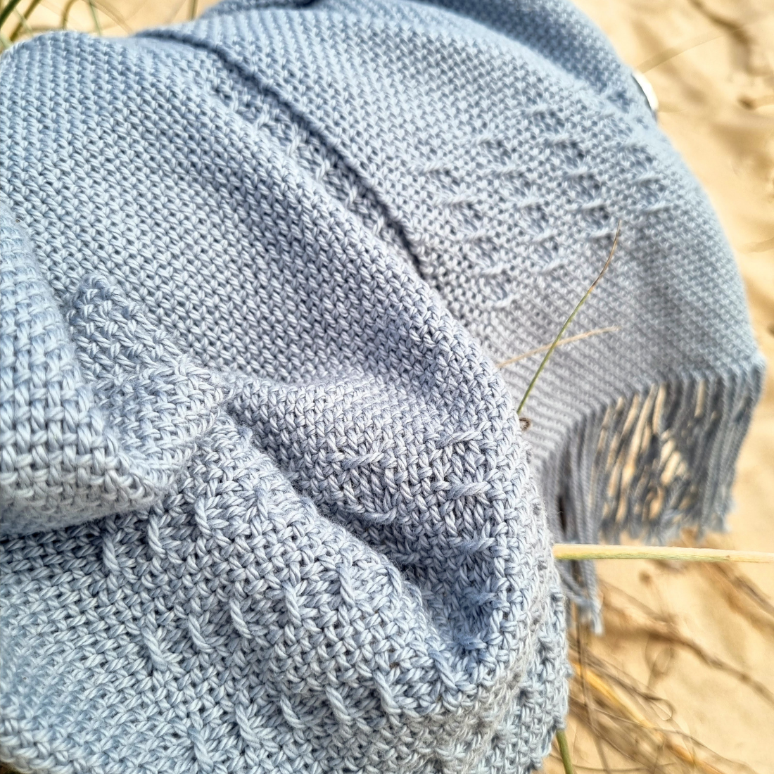 'Beyond the plain weave' collection grey cotton scarf