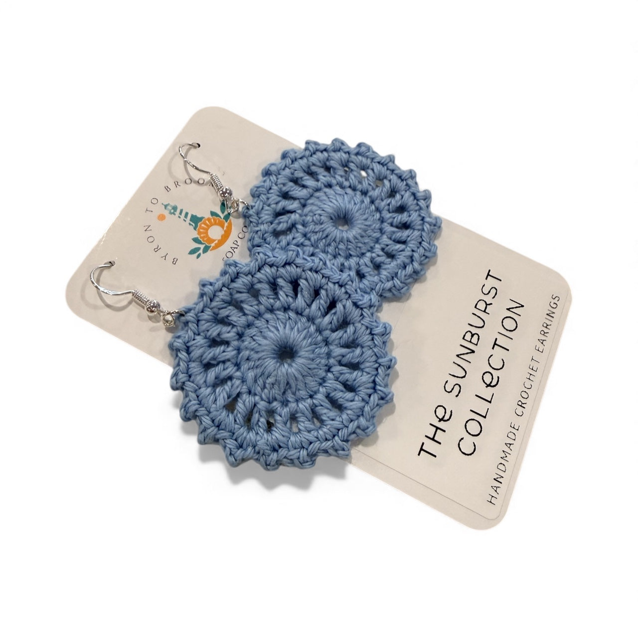 Crochet Earrings - Sunburst Collection: Dusty Blue