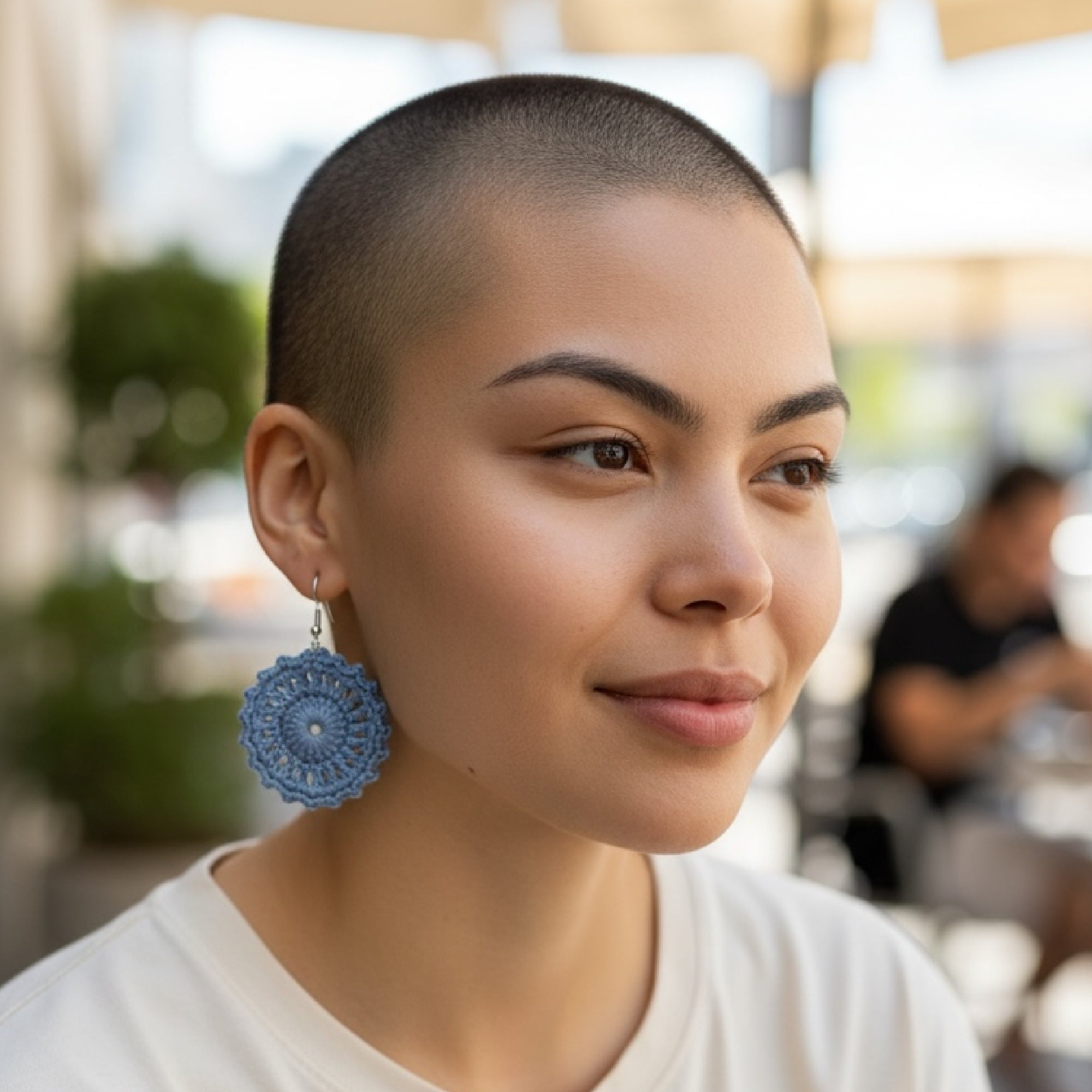 Crochet Earrings - Sunburst Collection: Dusty Blue
