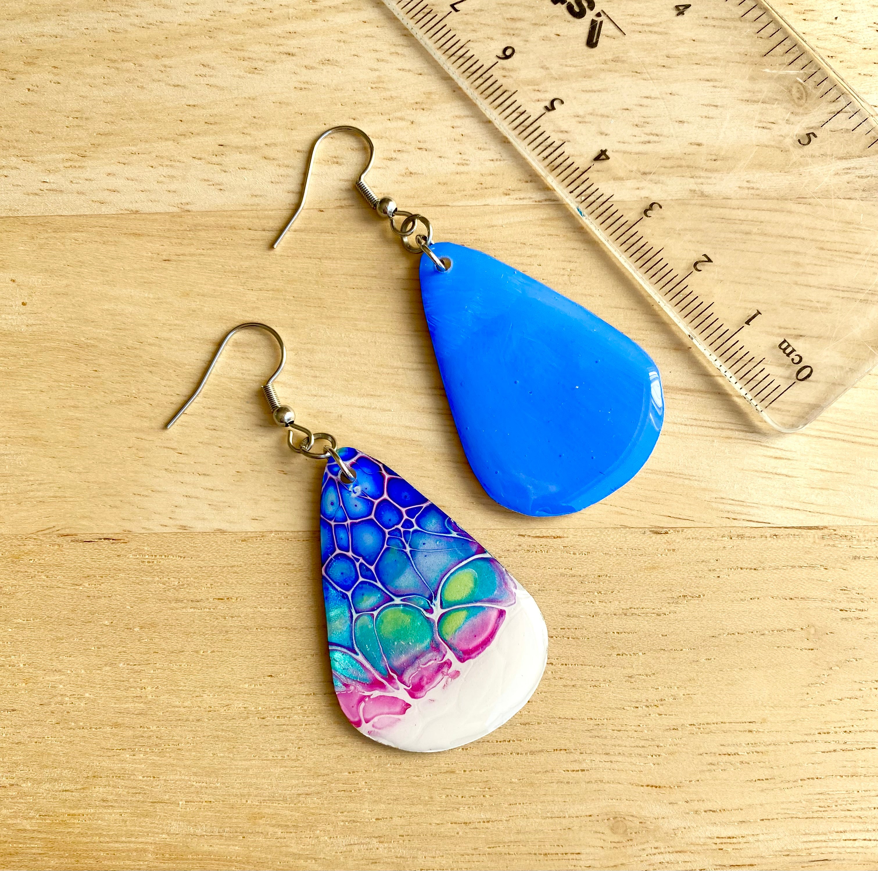 Abstract Unique Painted Earrings