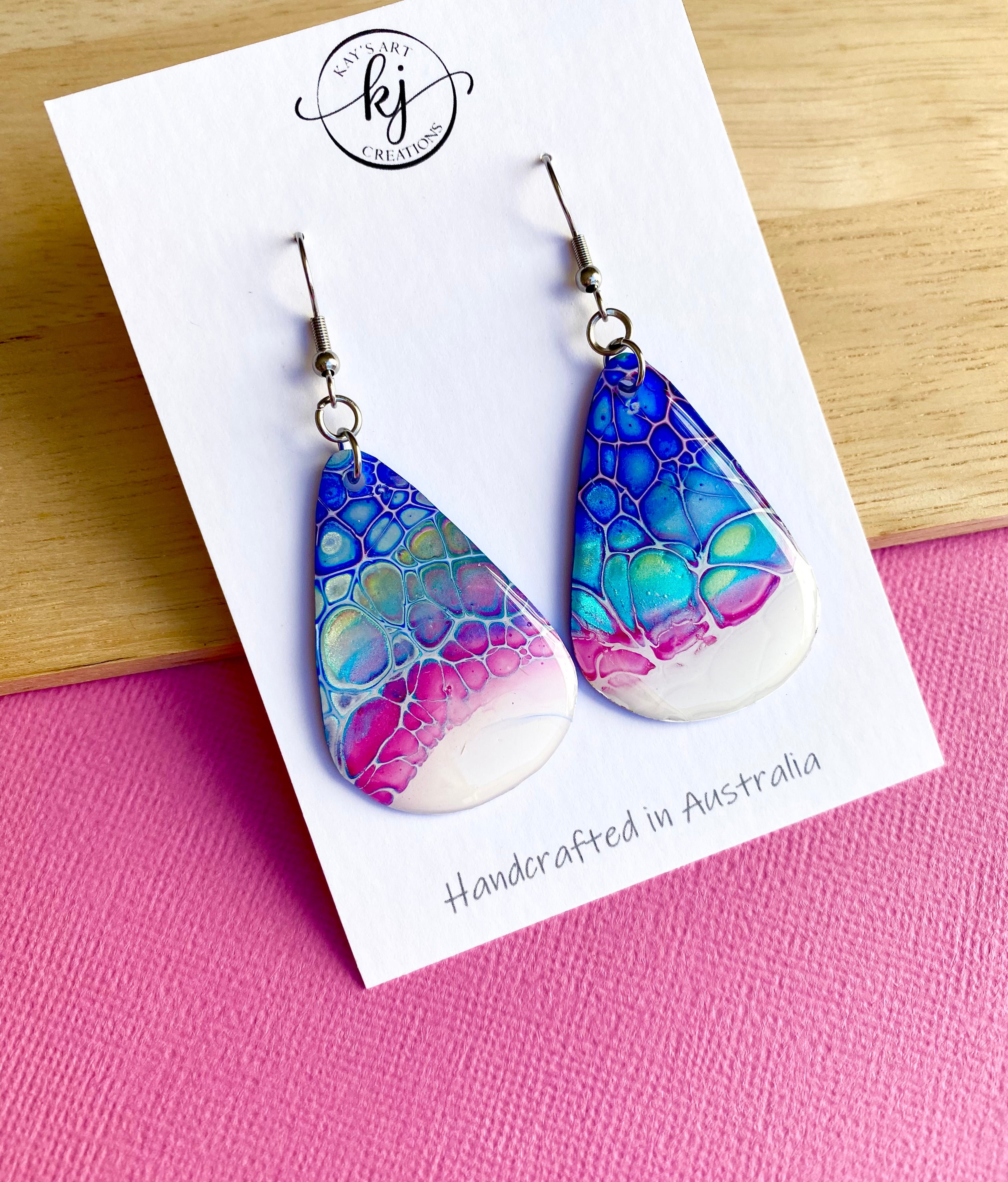 Abstract Unique Painted Earrings