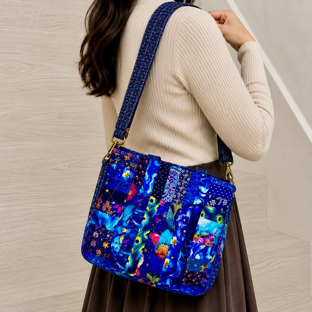 Moonlit Mosaic patchwork tote bag