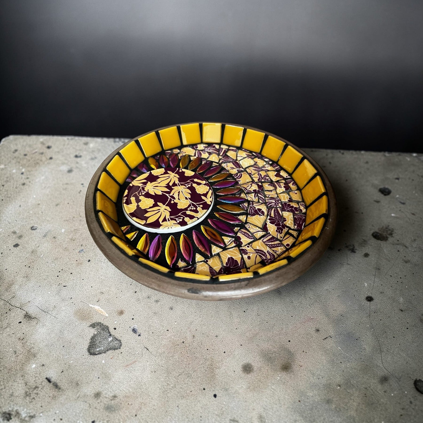 Mosaic Bee Bath.