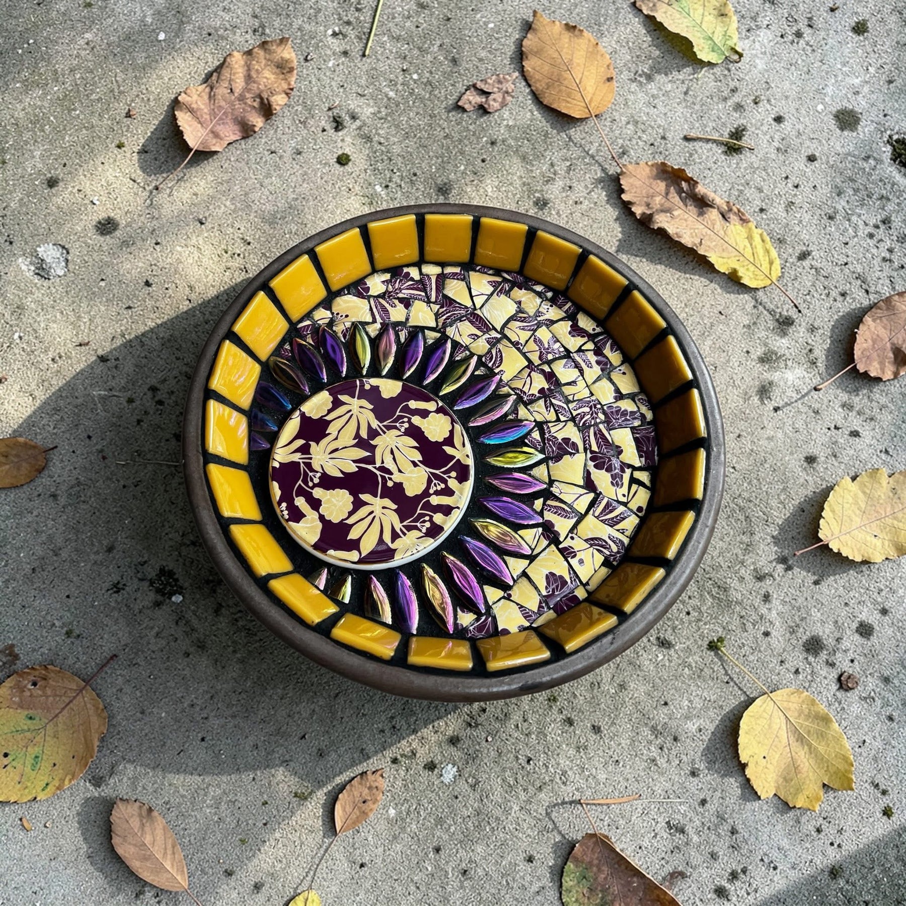 Mosaic Bee Bath.