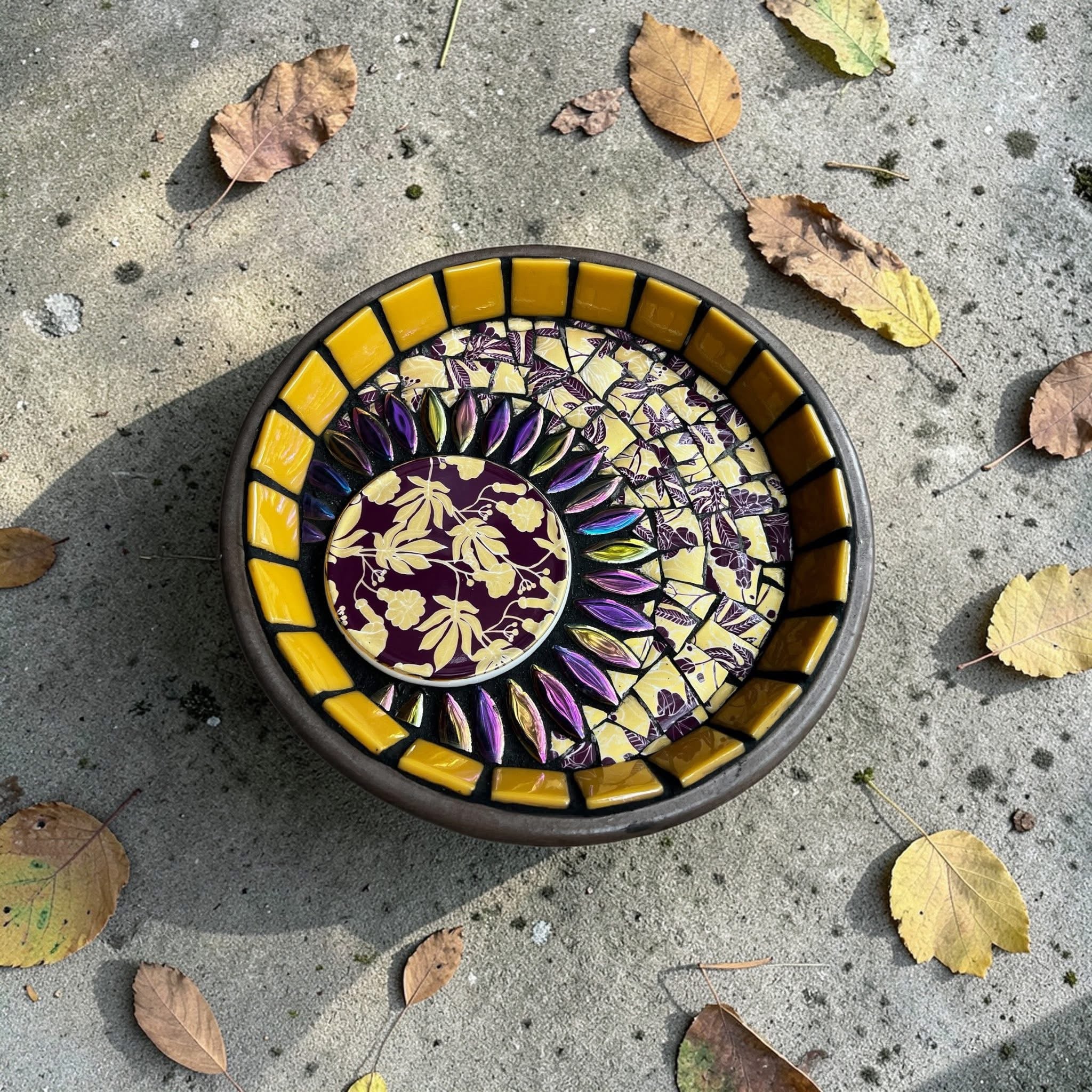 Mosaic Bee Bath.