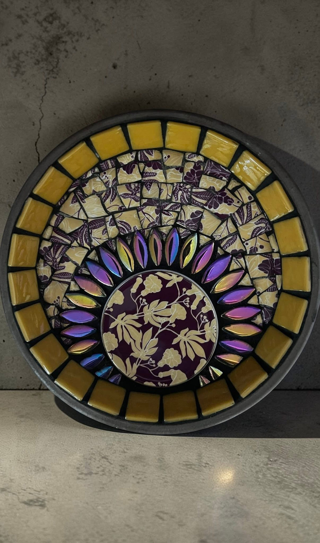 Mosaic Bee Bath.