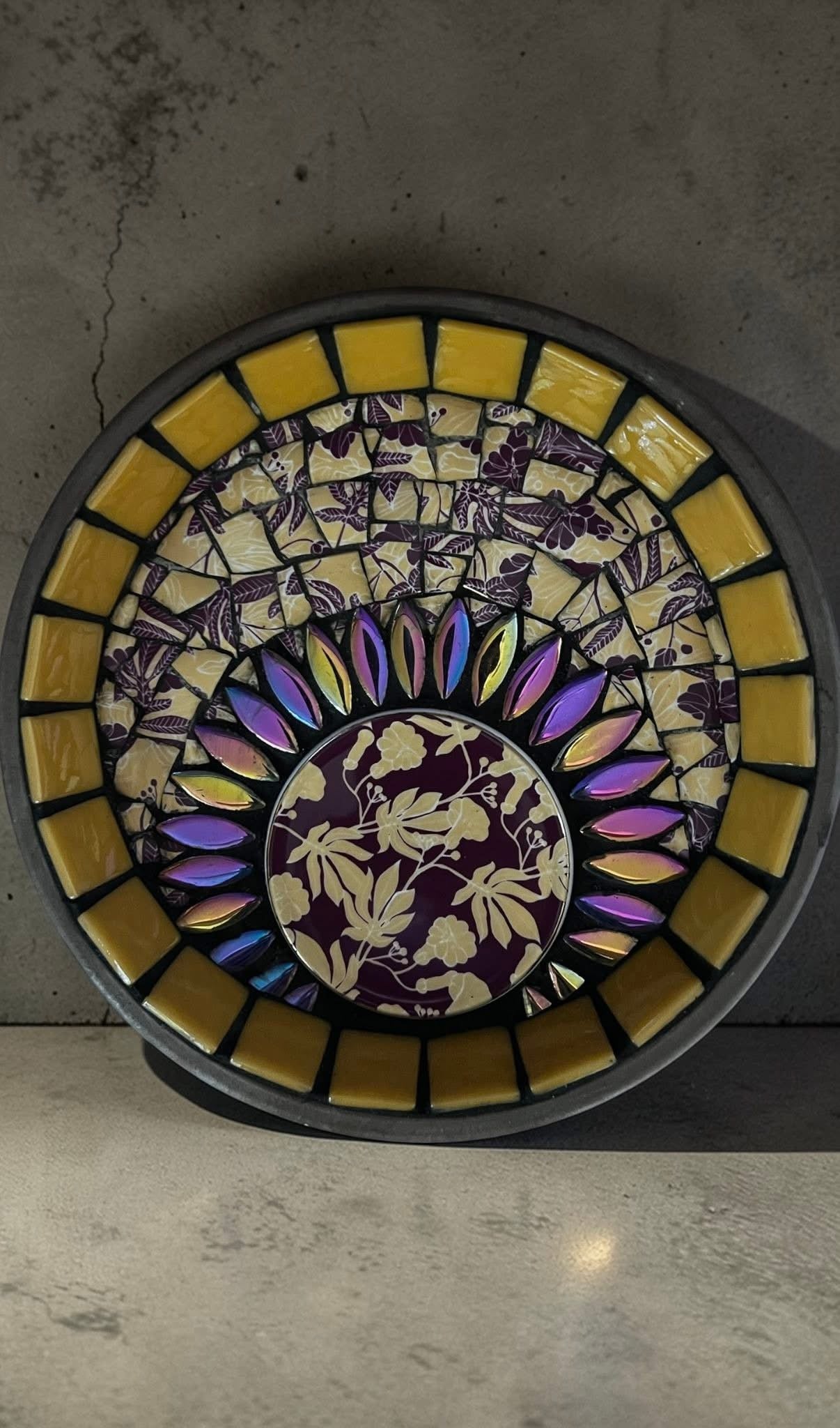 Mosaic Bee Bath.