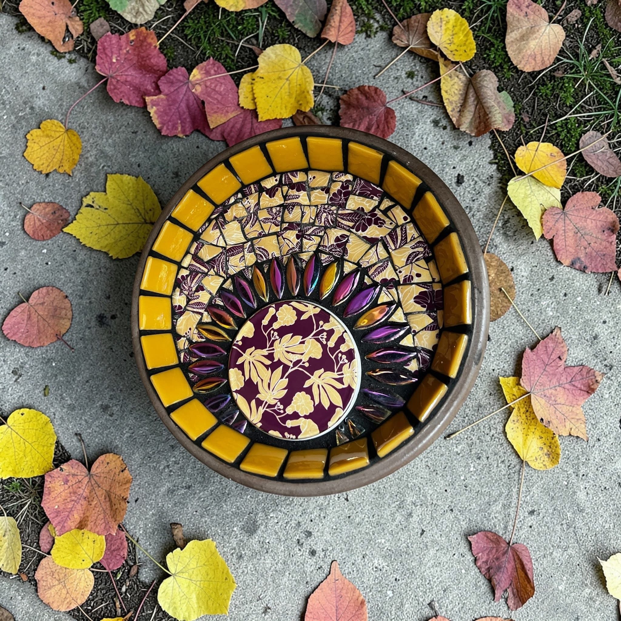 Mosaic Bee Bath.