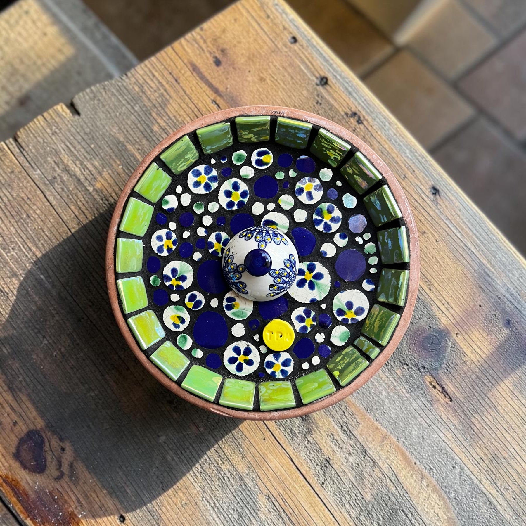 Mosaic Bee Bath.
