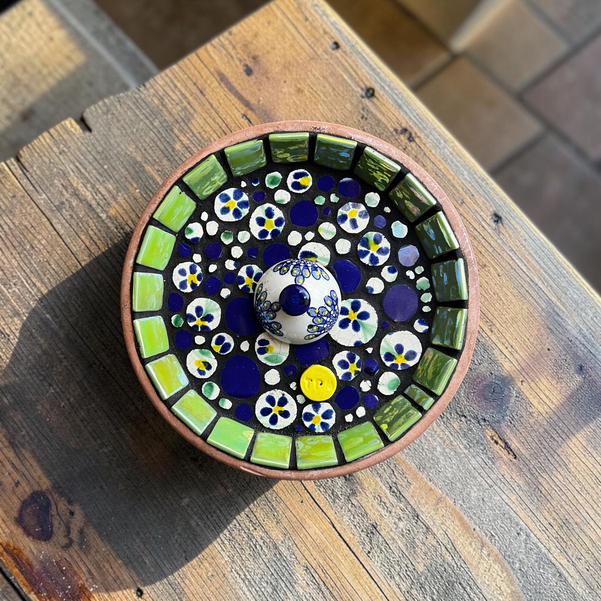 Mosaic Bee Bath.