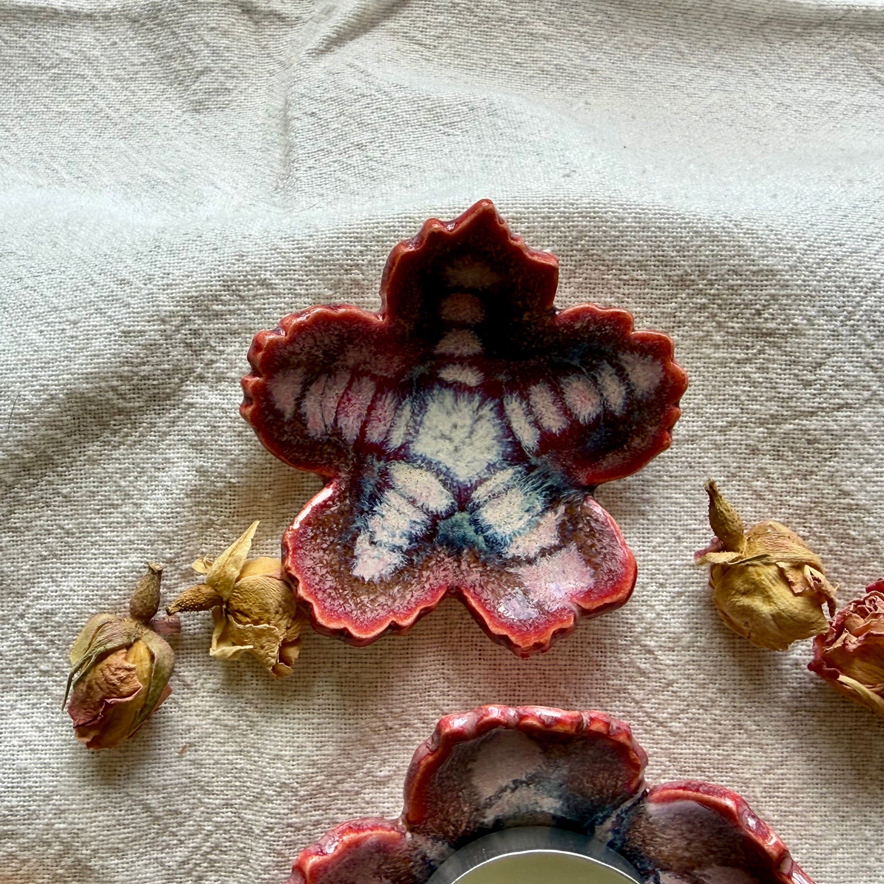 Porcelain Petal Dish | Tea Light Holder or Trinket Dish | Ceramic