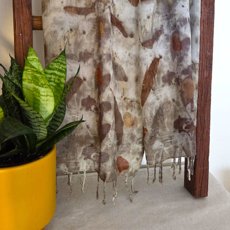 The Marlee - Pure Fine Handloomed Wool Ecoprint Scarf/Wrap