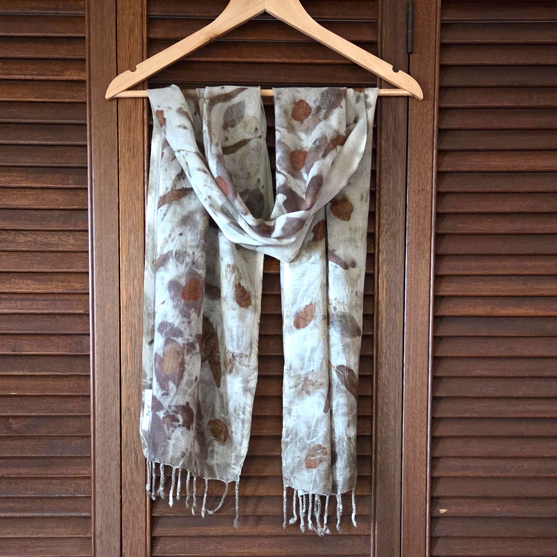 The Marlee - Pure Fine Handloomed Wool Ecoprint Scarf/Wrap