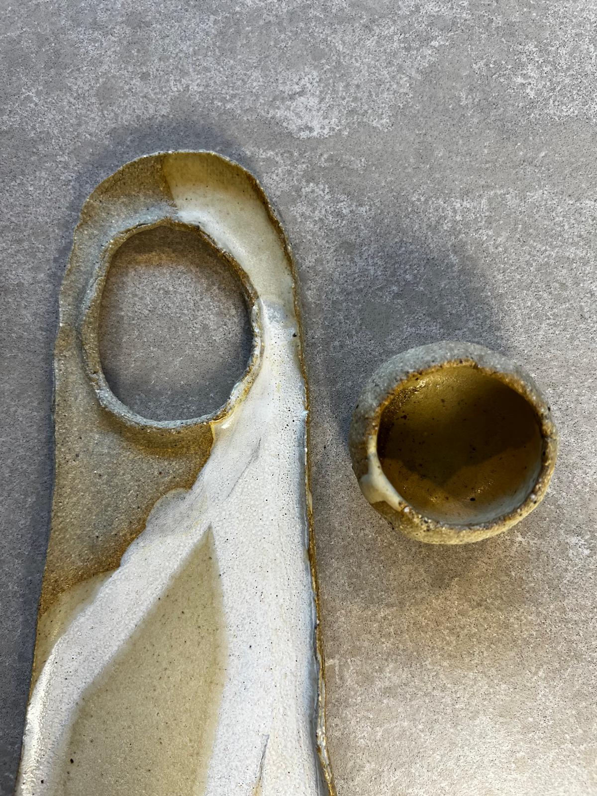Handmade Ceramic Olive Serving Tray and Pip Bowl