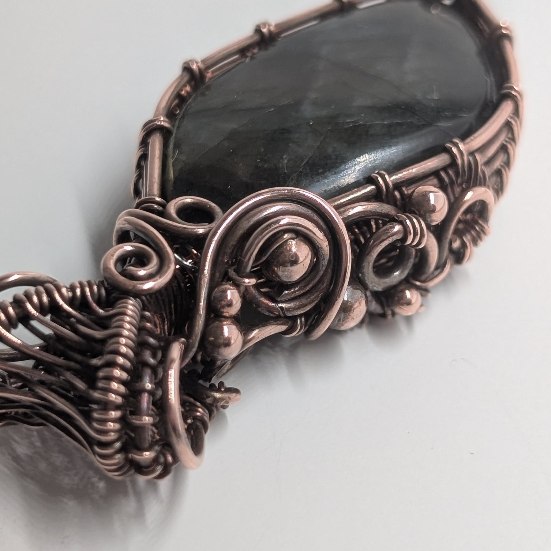 Eos - Labradorite & Oxidised Copper Pendant