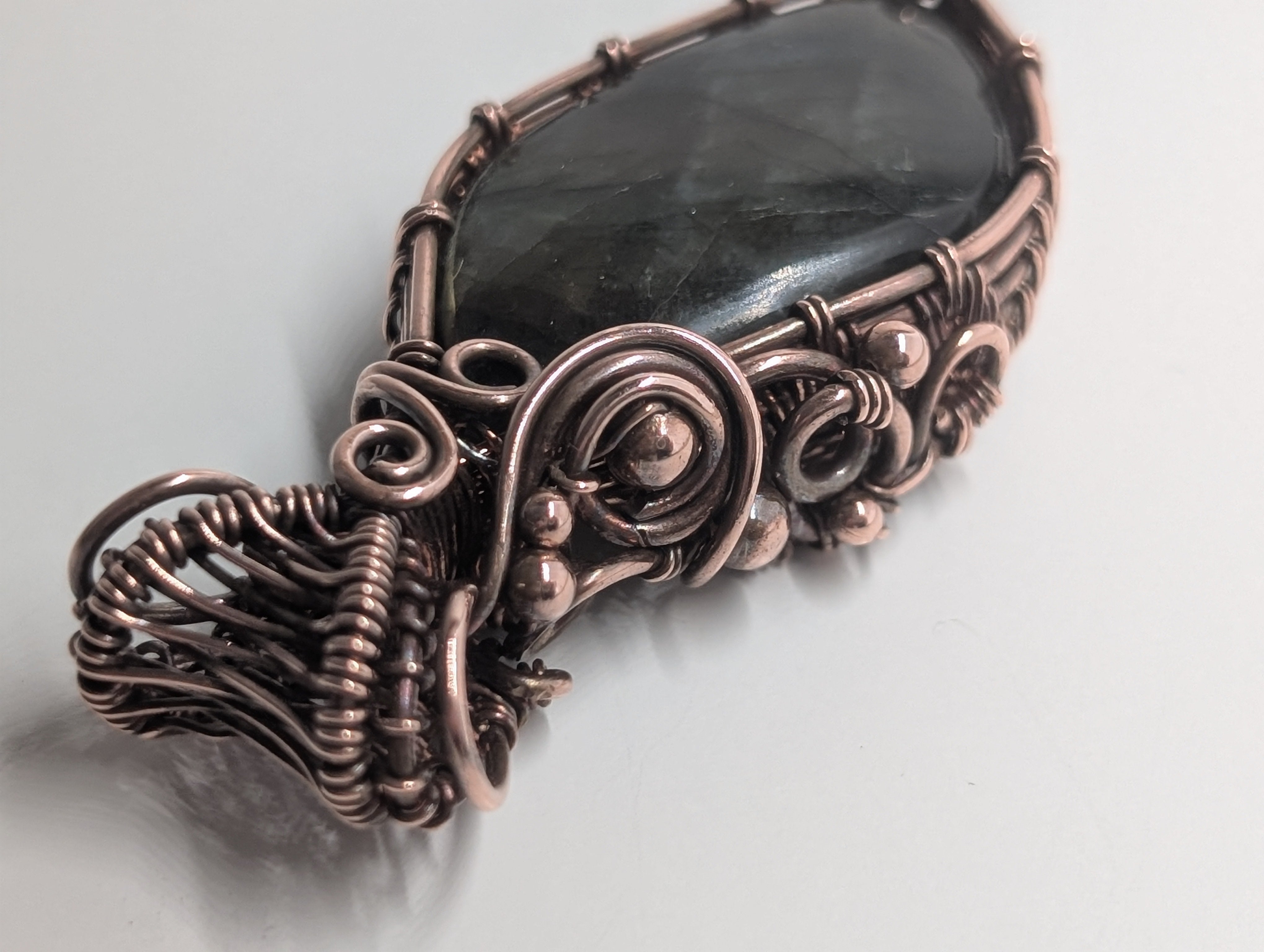 Eos - Labradorite & Oxidised Copper Pendant