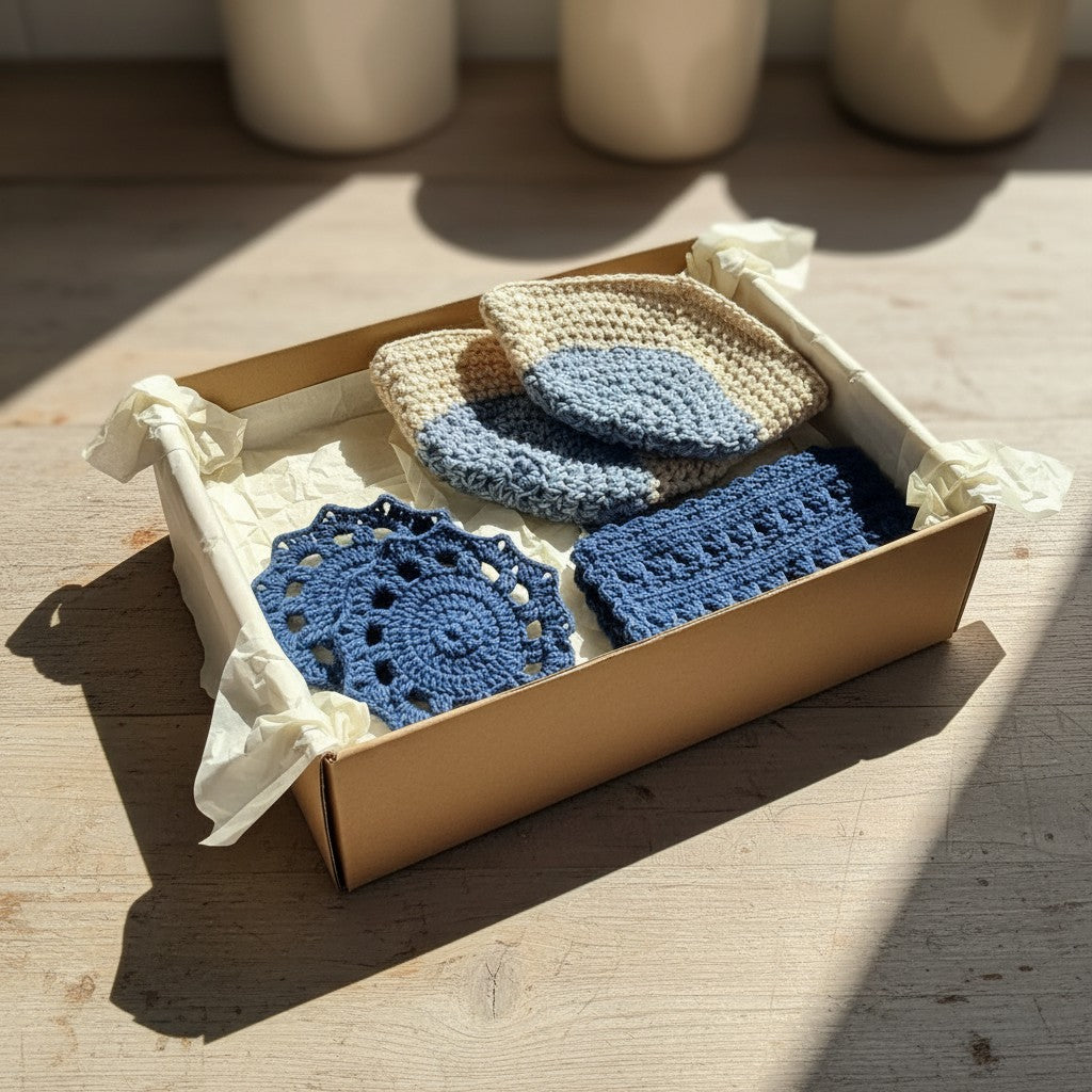 Crochet Bowl Cozy Set of 2 - Handmade Cotton Bowl Holders -  Housewarming Gift
