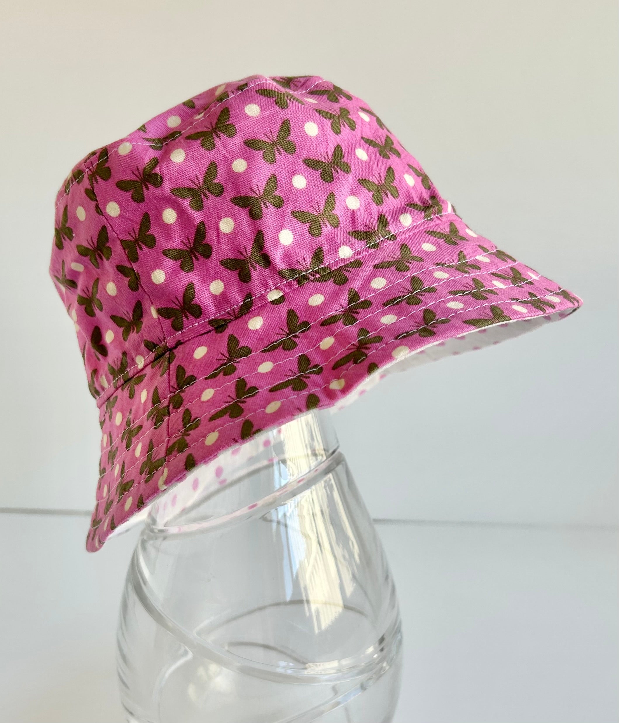 Ready to post- Extra small size wide brim hats with chin strap- reduced price