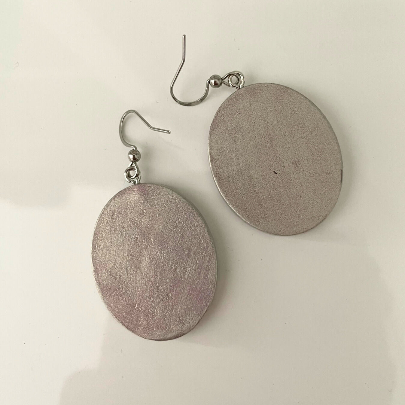 Gum leaves and flowers Australian pink and green hand painted polymer clay earrings