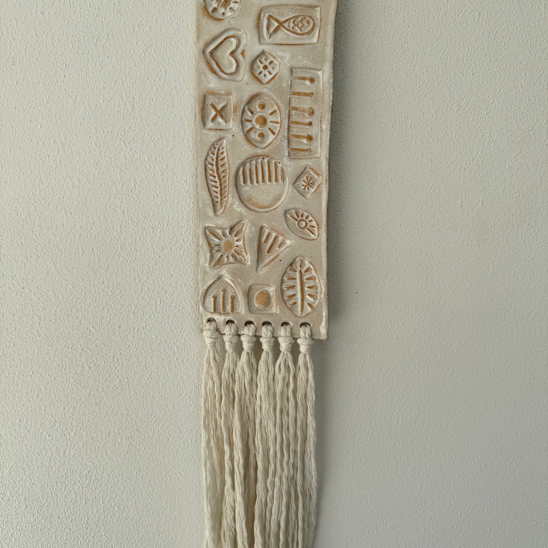 Ceramic Stamped Wall Art Tablet Large