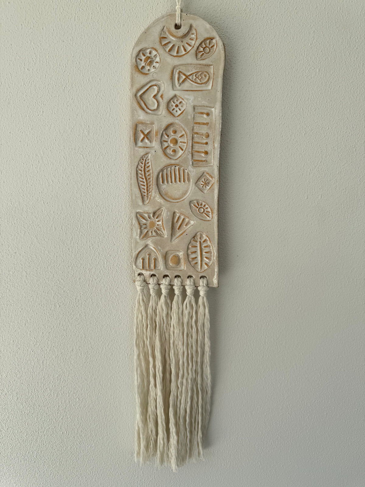 Ceramic Stamped Wall Art Tablet Large