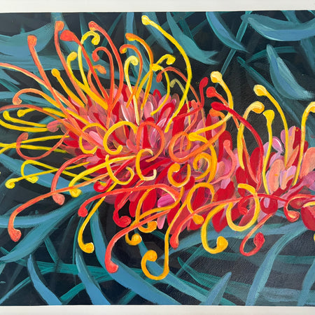 Sweet Grevillea - Original Acrylic Painting Australian Native Grevillea