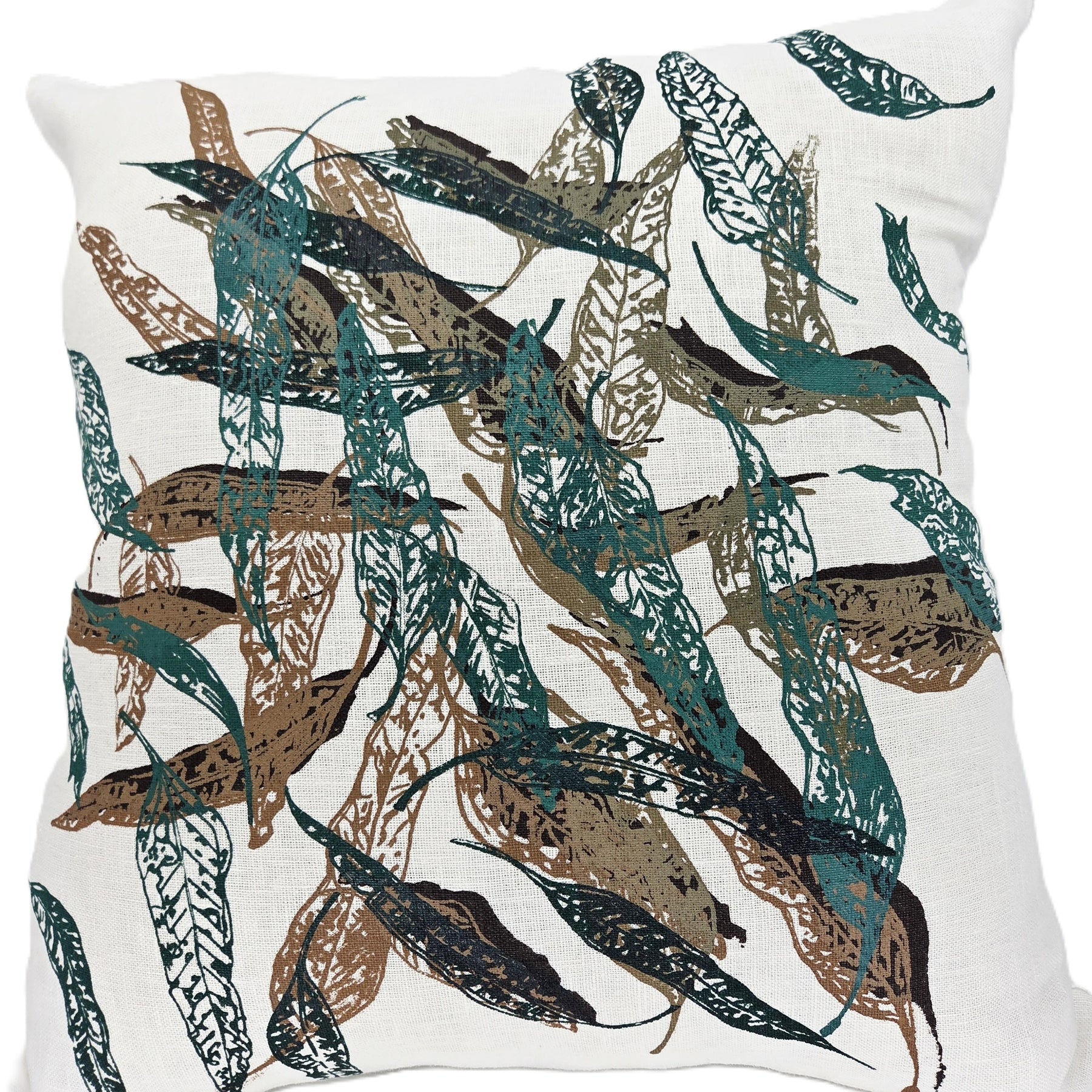 Hand Screen Printed Linen Cushion Covers- Fallen Leaves (2 colourways)