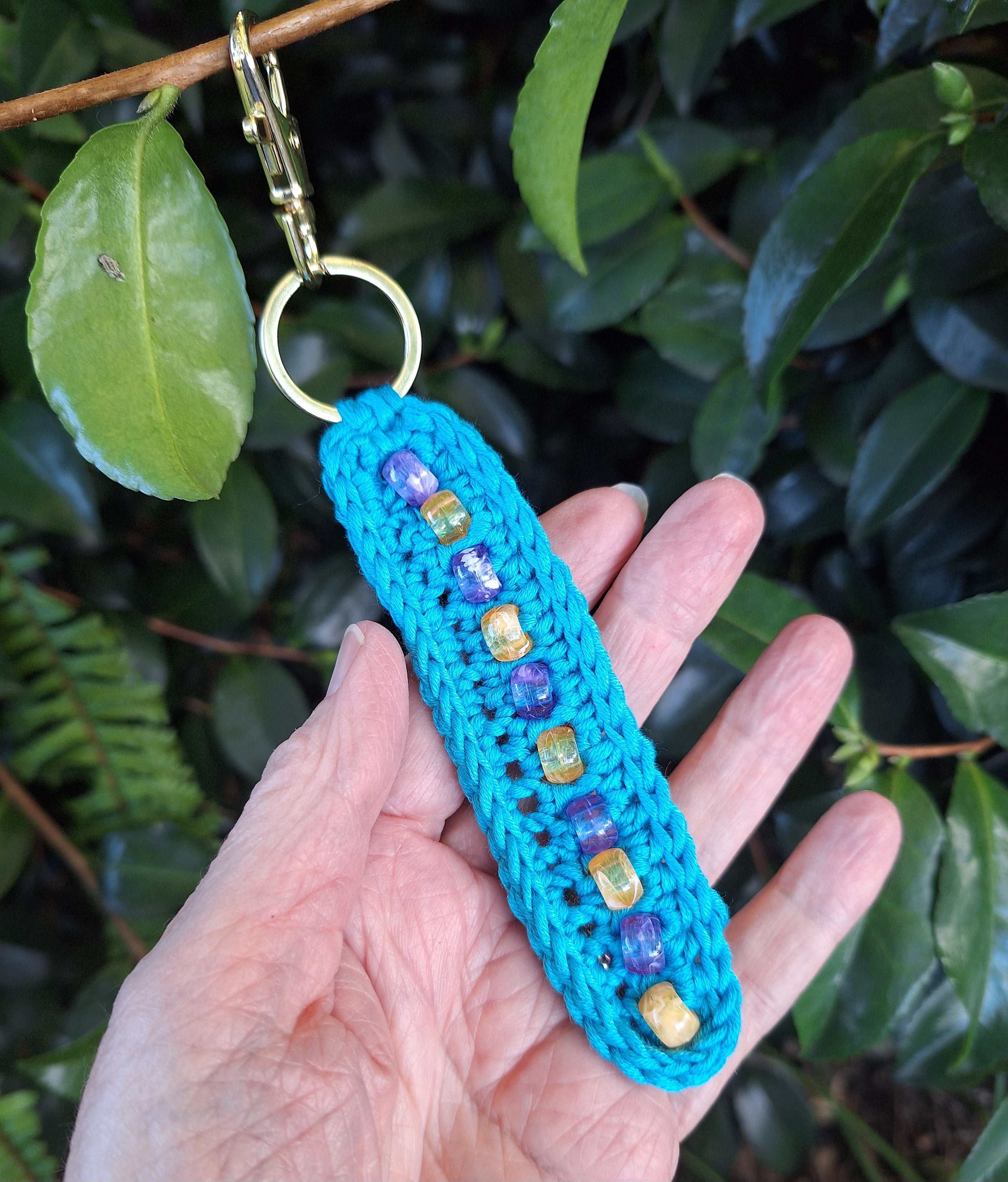 Beaded Crochet Keychain – Handmade, Lightweight & Sensory Friendly