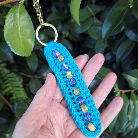 Beaded Crochet Keychain – Handmade, Lightweight & Sensory Friendly